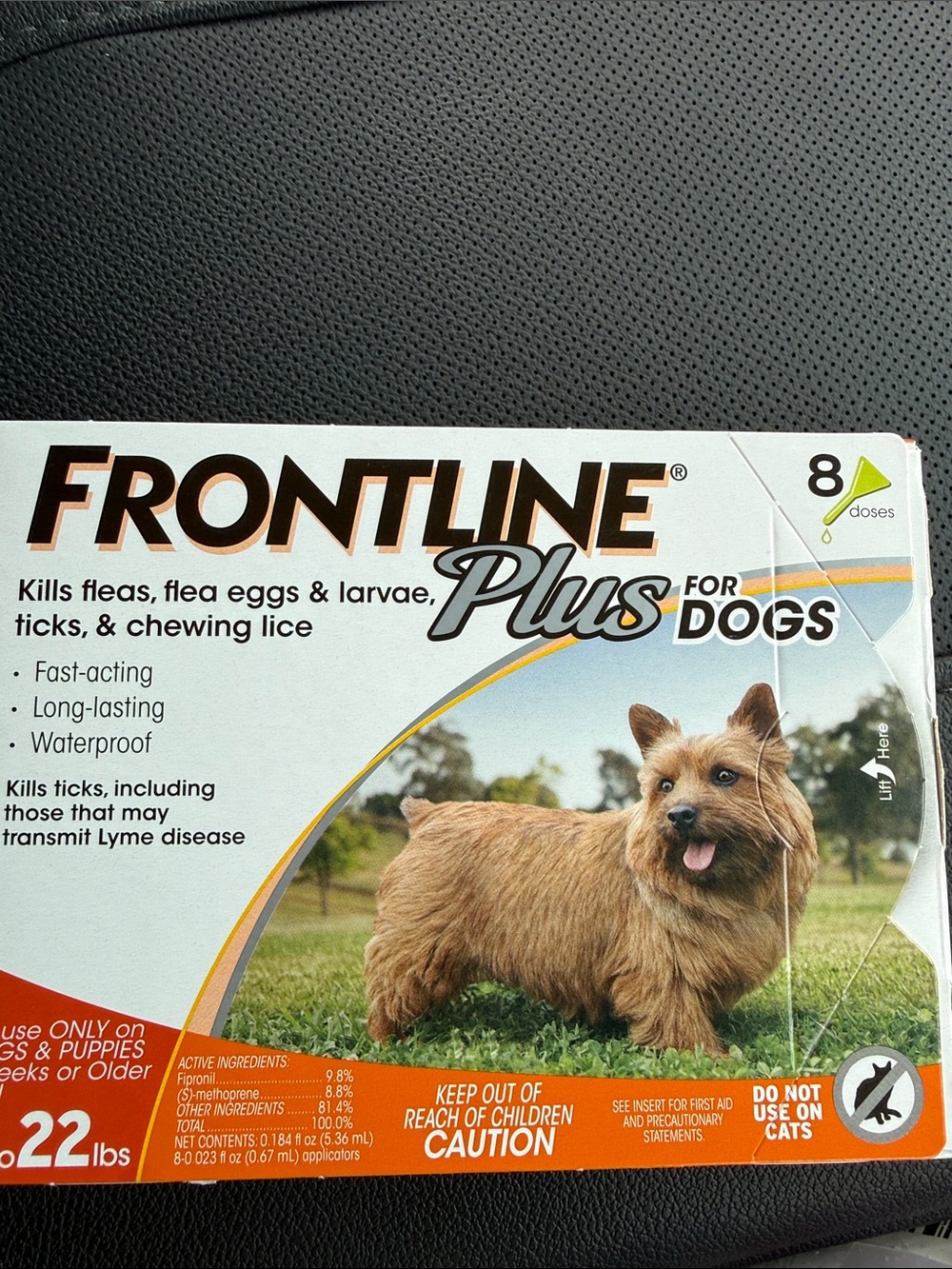 Frontline Plus for Small Dogs 5-22 lbs - 8 Doses Flea & Tick Treatment